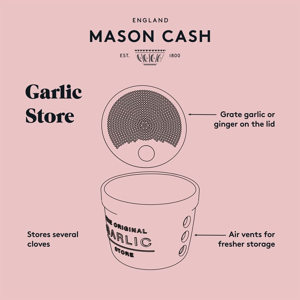 Mason Cash 2008.188 Innovative Kitchen Stoneware Garlic Store and Grater, 12.5Cm, White 28498 image number 1