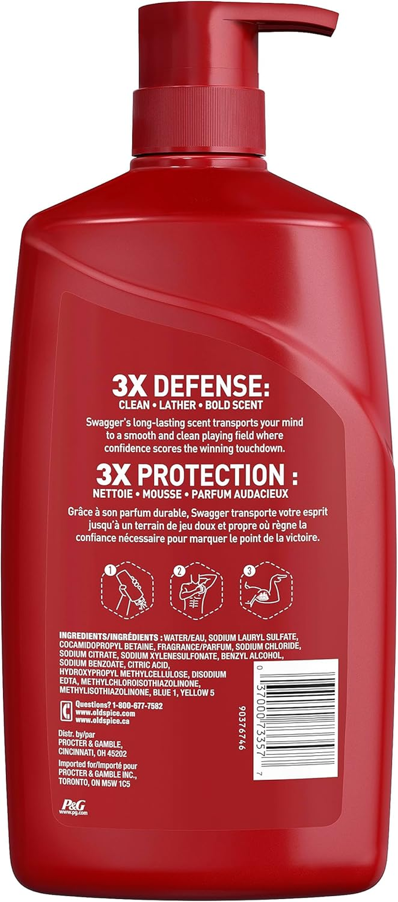 Old Spice Red Zone Swagger Scent Body Wash for Men, 890Ml
