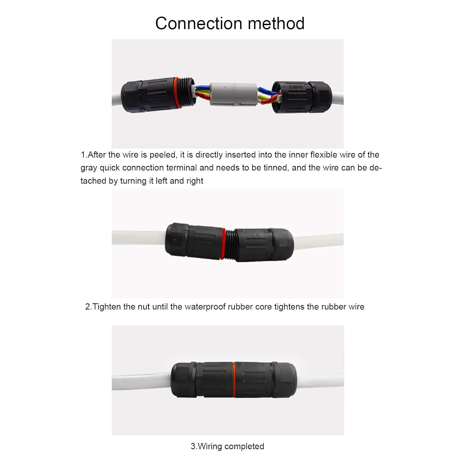 10Pcs IP68 Outdoor Waterproof Terminal Block CDF M3 Electrical Wire Connector Terminal Assortment Kit for Street Lights image number 2