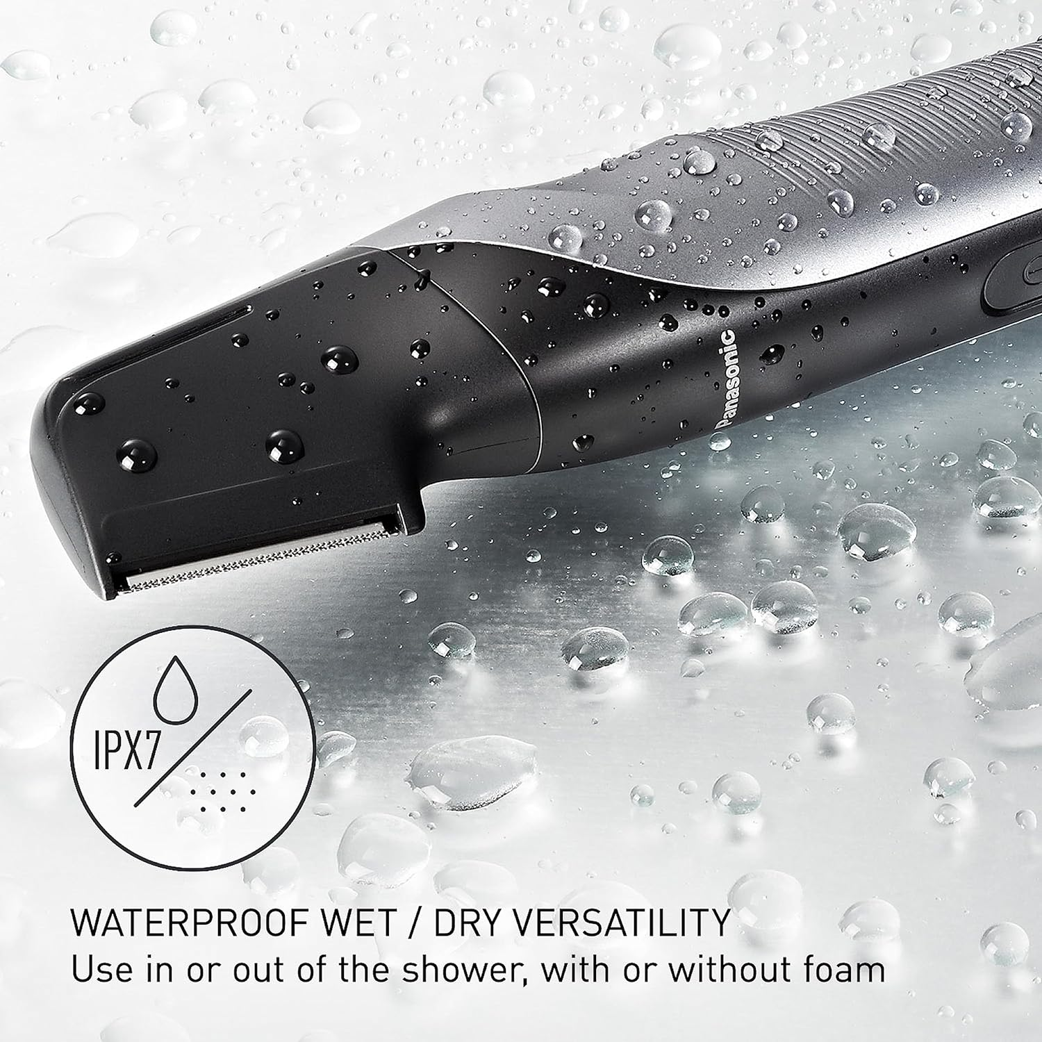 Panasonic Body Groomer for Men and Women, Unisex Wet/Dry Cordless Electric Body Hair Trimmer with 2 Comb Attachments, Multi-Directional Shaving in Sensitive Areas - ER-GK80-S (Black) image number 4