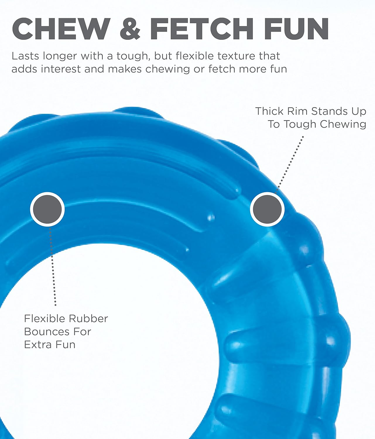 Petstages Orka Tire Royal Blue Treat-Dispensing Dog Chew Toy image number 4