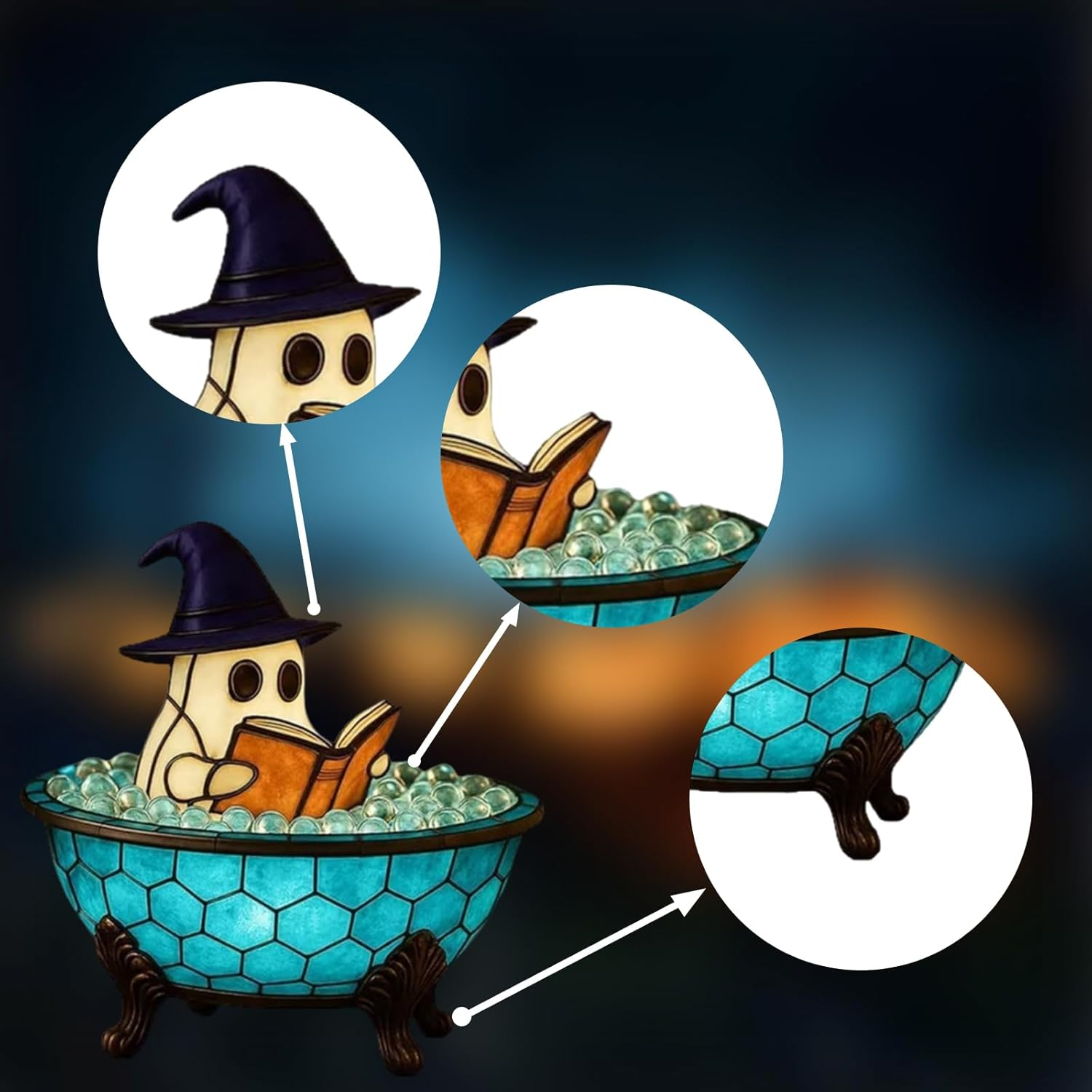 Cute Ghost Reading Book Lamp, Perfect Festive Night Light for Summer Christmas Gatherings, Upgrade 3D Led Reading Books Nightlight Desk Decor Funny Gifts for Family(1Pc) image number 2