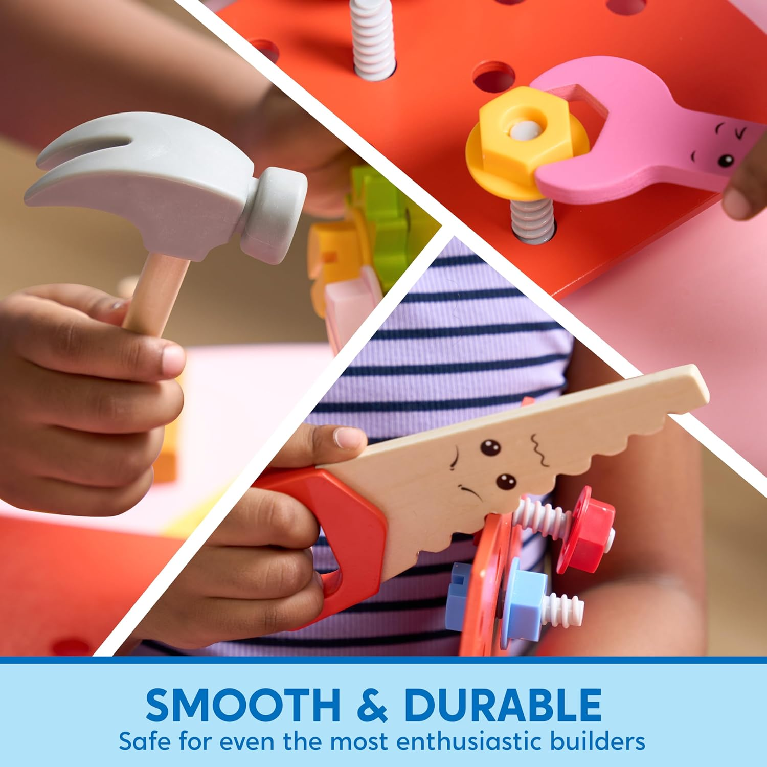 SYNCFUN Kids Tool Set, 51 PCS Wooden Educational Tools for Boys and Girls, Montessori Toys for 3 4 5 6 Year Old, Learning and Construction Toys for Toddlers, Christmas Birthday Gift image number 1