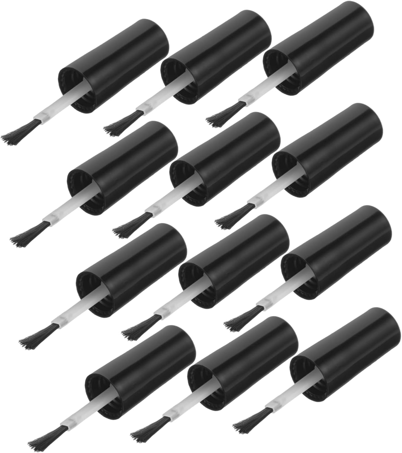 20Pcs Replacement Nail Polish Bottle Caps with Brush, Nail Salon Supplies, Gel Nail Polish Brushes, White Plastic, for Manicure and Pedicure, 10Ml Capacity