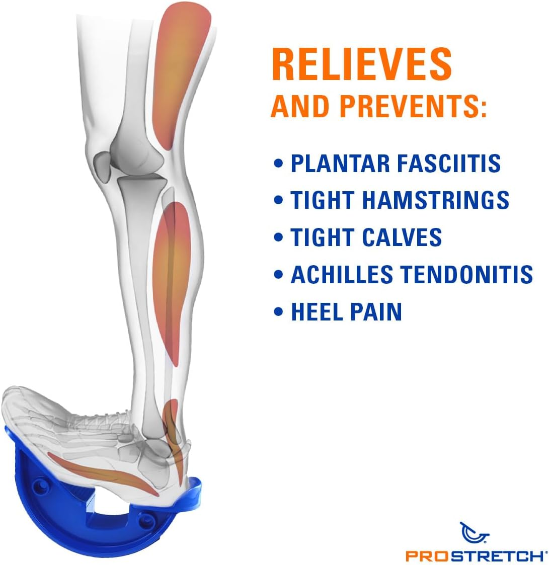 Prostretch "Blue" - the Original Calf Stretcher & Foot Rocker for Plantar Fasciitis, Achilles Tendonitis & Tight Calf Pain (Slip Resistant Bottom)