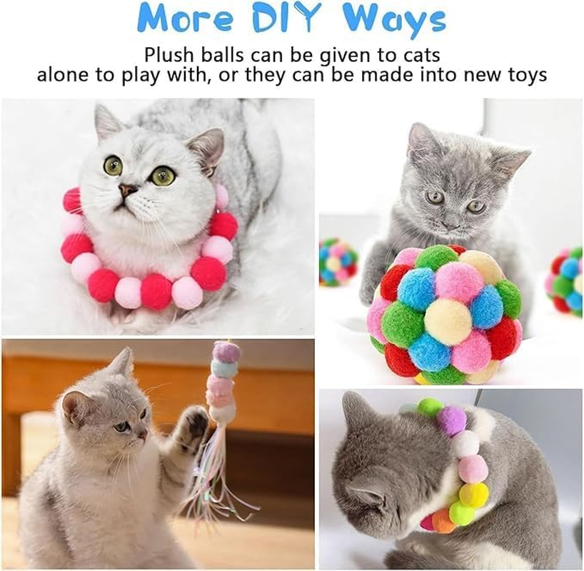 100Pcs Cat Toys Balls Launcher Cat Pom Pom Balls,Cat Plush Ball Toy Interactive Cat Toy Plush Toy Balls,Cat Toy Balls Cat Ball Toy Launcher Cat Plush Balls,Cat Toy Balls and 1 Cat Ball Toy Launcher