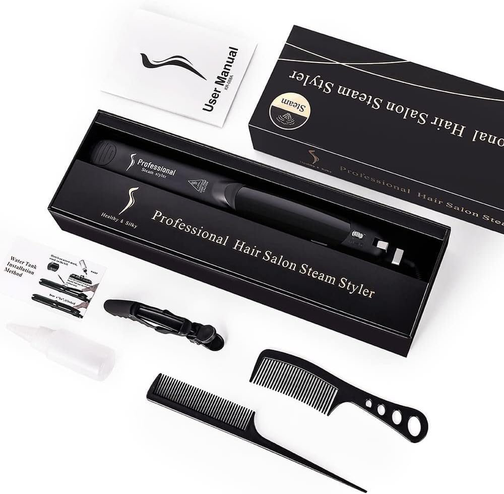 Professional Steam Hair Straightener Ceramic Vapor Hair Flat Iron Seam Hair Straightening Iron Curler Steamer Hair Styling Tool image number 3