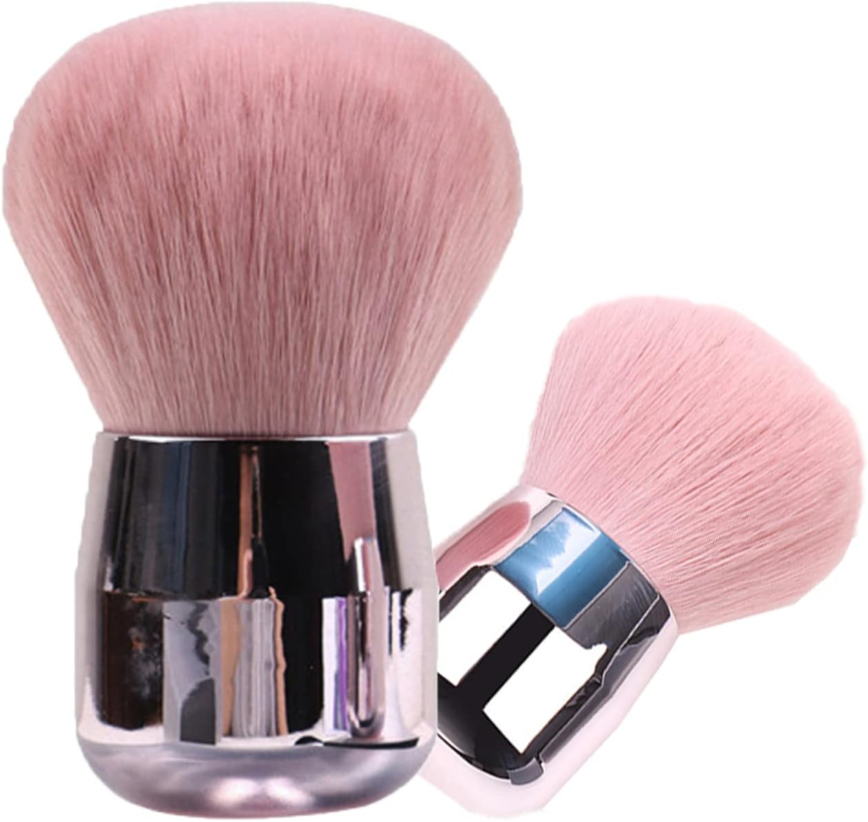 YAFIYGI Loose Powder Brush Large Pink Powder Foundation Brush Flat Arched Perfect for Blending Liquid,Concealer, Powder,Buffing and Flawless Cream