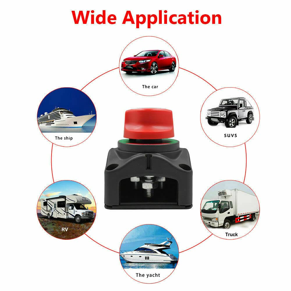 Compatible 12V/24V/48V Battery Master Disconnect Switch Boat Marine Caravan Isolator Switch Battery Disconnect Switch Master Power Cut off Switch image number 5