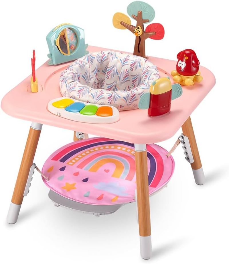 Playpals Baby Activity Center, Baby Jumpers and Bouncers with 6 Removable Toys, 360&deg; Rotary Seat, 5 Adjustable Heights, Interactive Play Center for Toddlers Boys Girls 6 Months+ (White)