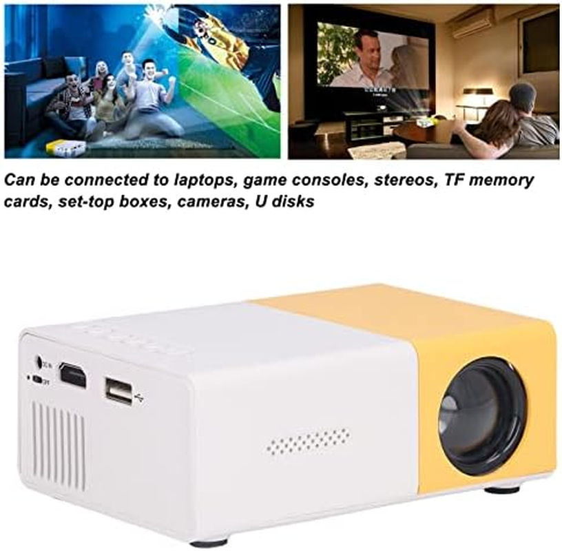 Mini Projector, Portable Projector 1080P Full HD Huge Screen Fast Heat Dissipation Compatible with Tablet Laptop PC TV Box LED Pico Video Projector for Home Outdoor Theater Movie image number 6