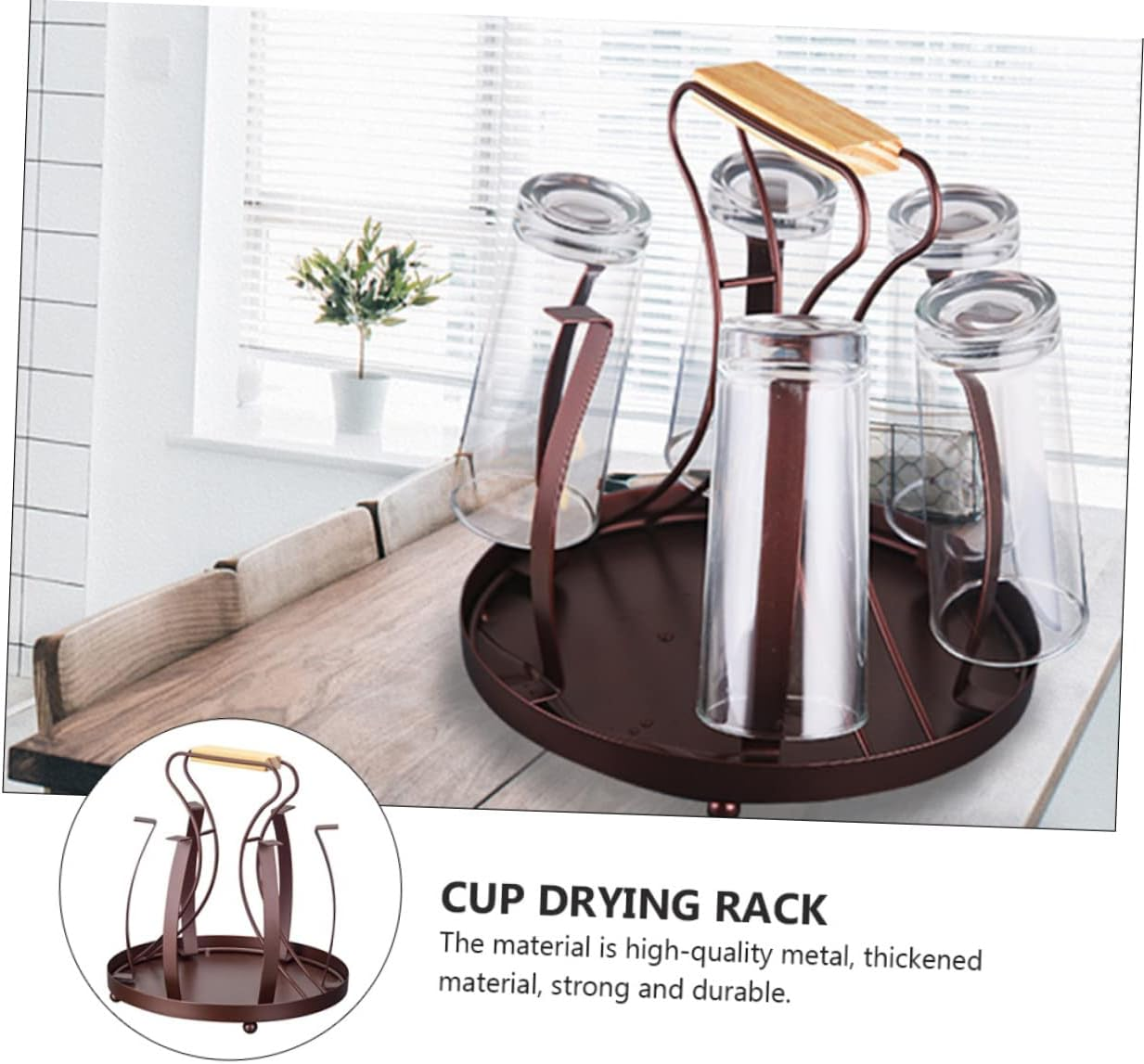 Zerodeko Mug Rack Cup Organizer Metal Design Capacity Rust-Resistant Kitchen Storage