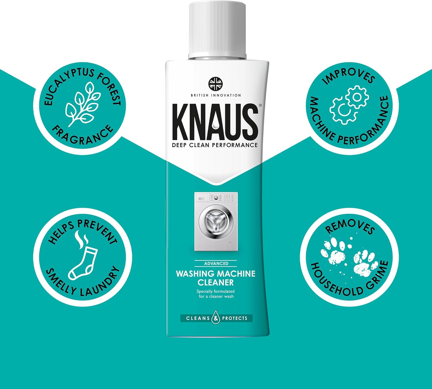 KNAUS Washing Machine Cleaner, 300Ml - High Performance Appliance Antibacterial Cleaner, Deep Cleans to Remove Mould Grime and Deodorise Your Washing Machine image number 6