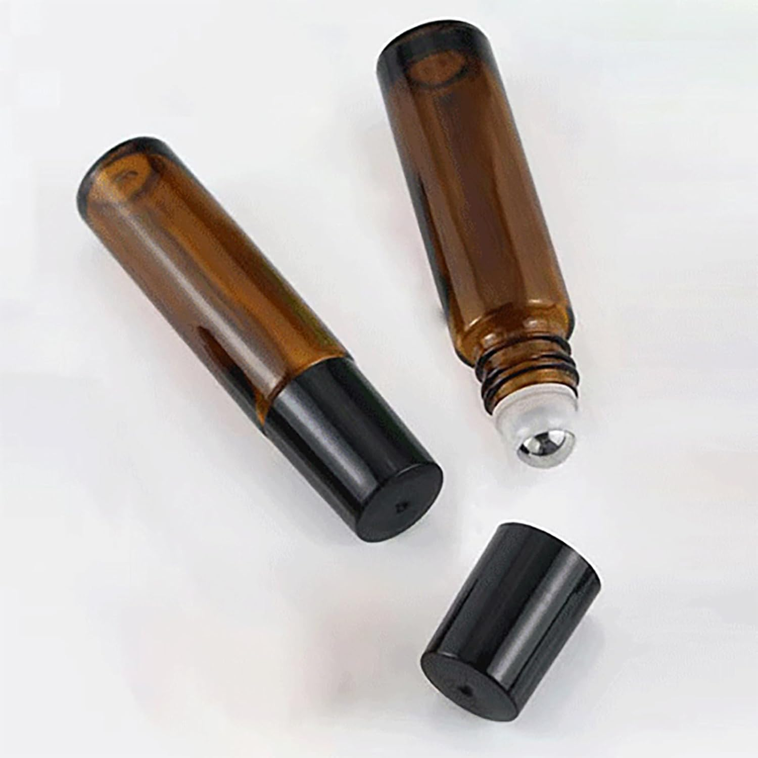 2PCS 10Ml Amber Rollerball Bottles Vials Rolling Ball Applicator Perfume Roll on Containers Glass Roller Bottle for Essential Oils image number 6