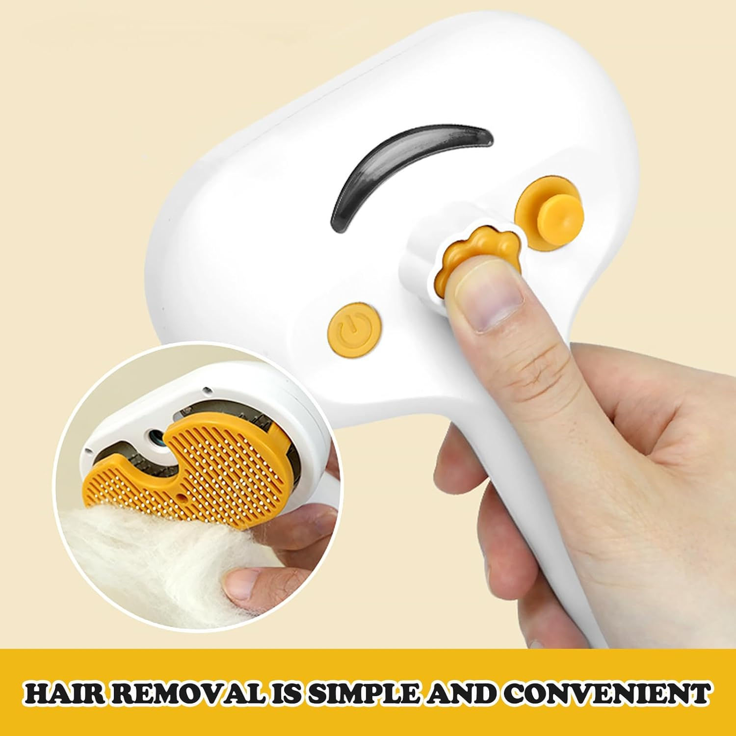 Steamy Cat Brush, 3-In-1 Steam Brush for Cats with Water Tank and Spray, Cat Brush with Steam, Cat Brush with Water, Pet Hair Removal Comb for Massage, Care, Hair Removal (White) image number 4