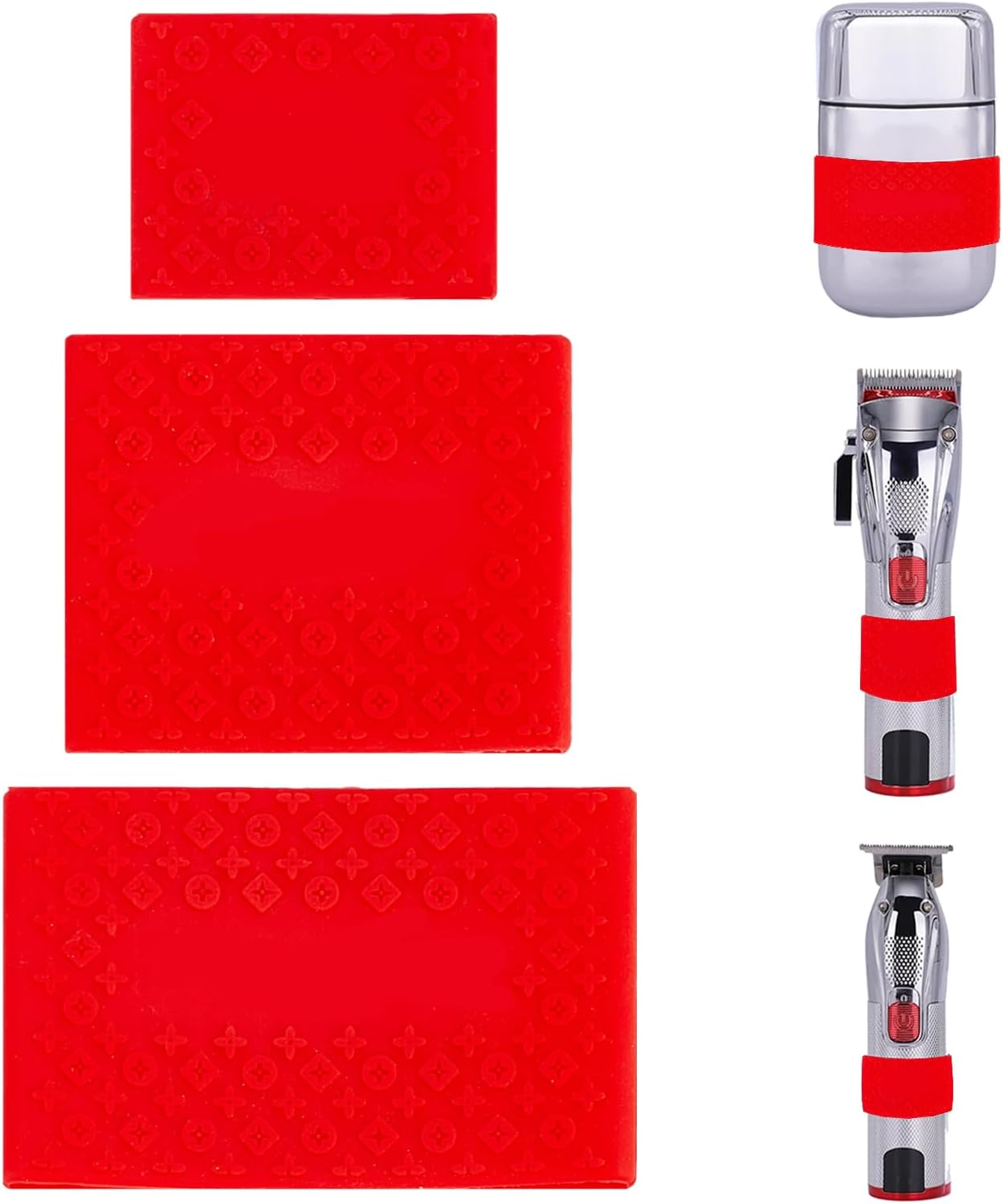 NICENEEDED Non-Slip Clipper Grip Silicone Sleeve Covers for Hairdressers Professional Hairdressers Clipper Bands Heat Resistant Hair Grippers Pack of 3 image number 3