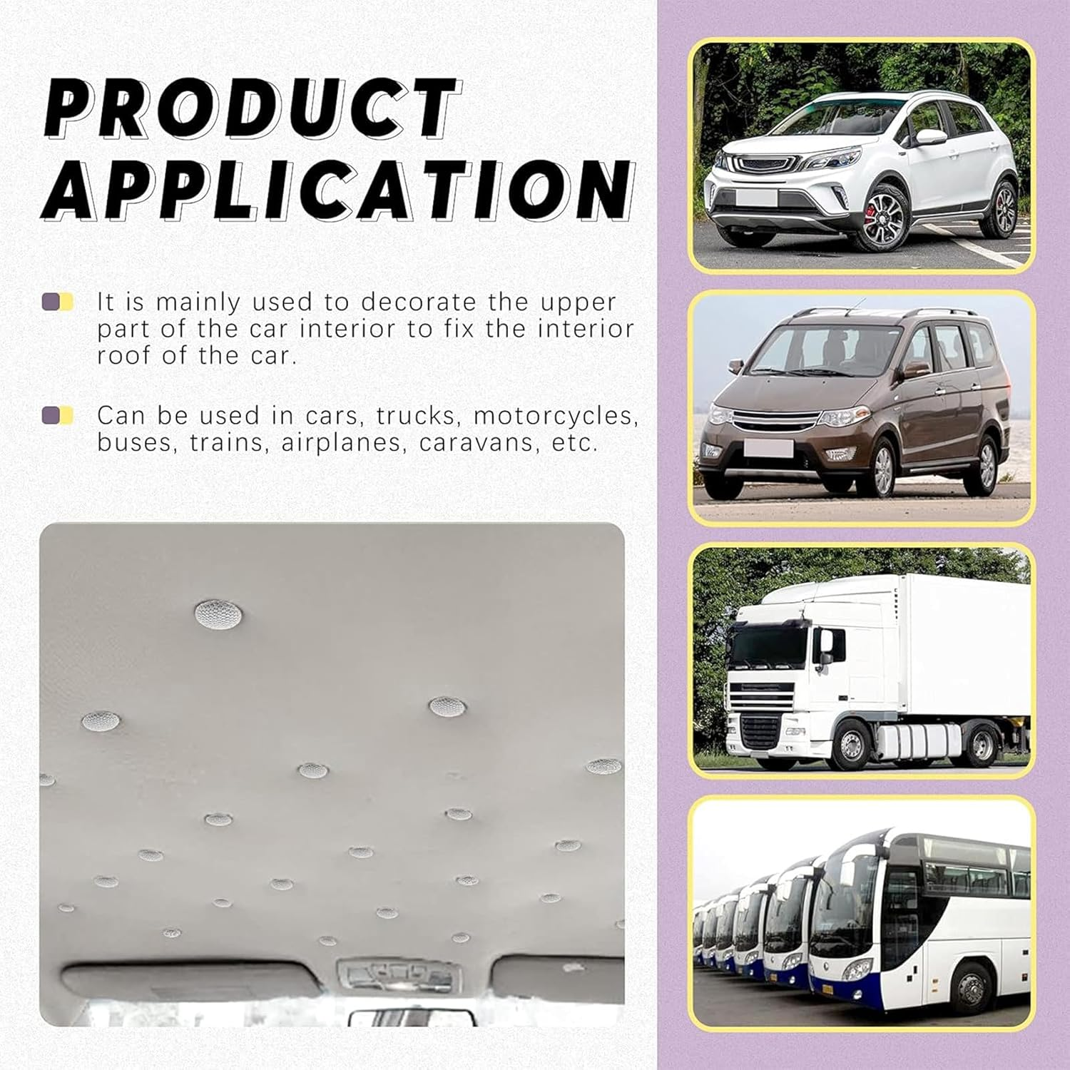 65 Set Automotive Car Roof Headliner Repair Button + 50 Pcs Rivets Repair Button, Auto Roof Snap Rivets Retainer for Interior Ceiling Cloth Fixing Repair Buckle with Installation Tool image number 1