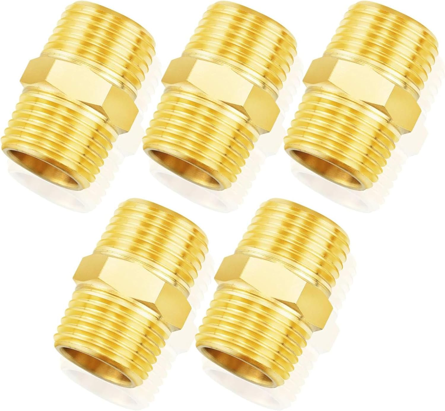 TAILONZ PNEUMATIC 3/4" BSP Male Pipe Hex Nipple, Brass Pipe Fitting（5Pcs） image number 4