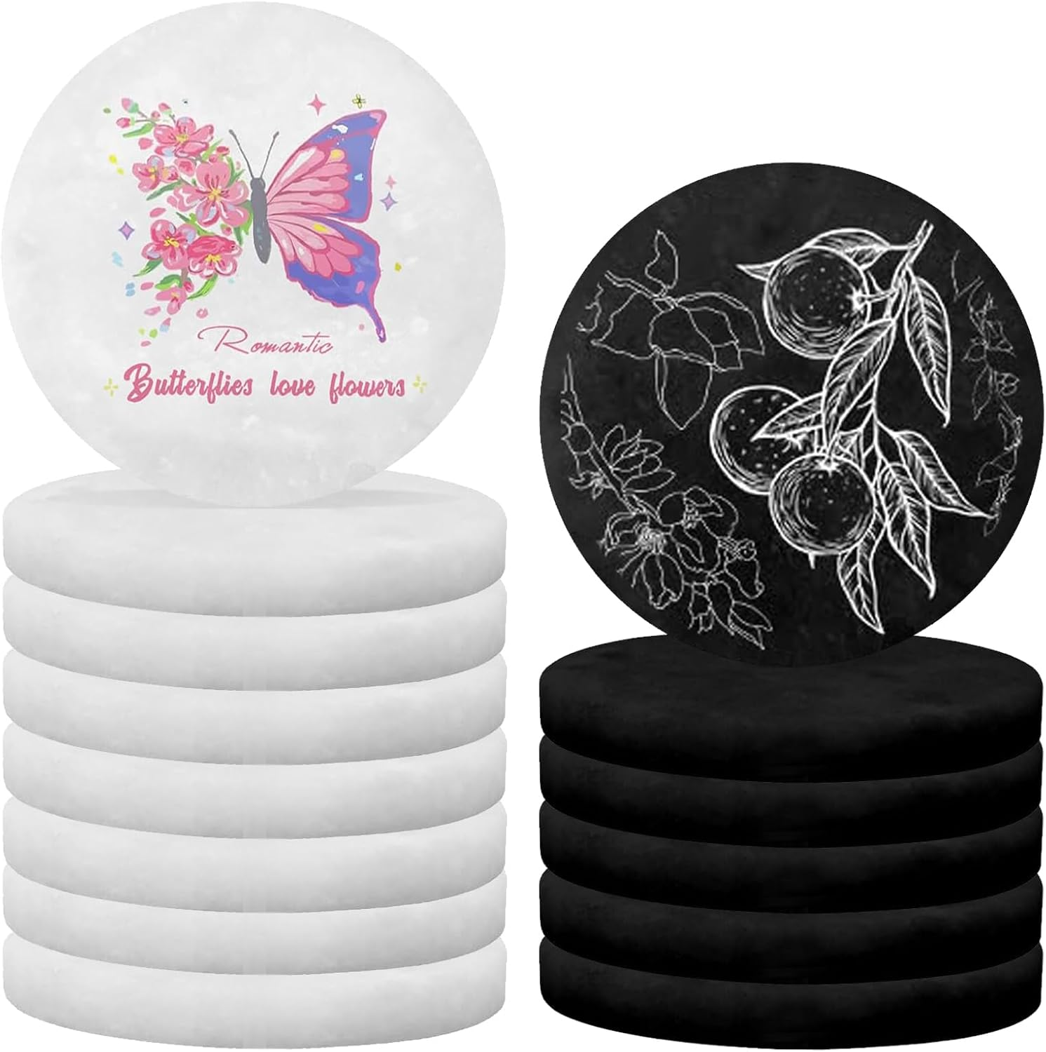 14 Pcs 5Cm Painting Stones, White/Black Thick round Rocks, Rock Painting Kit, Smooth Flat Stones River Stone for Arts, Craft, Painting, DIY and Home Decoration(6Pcs Black/ 8Pcs White) image number 2