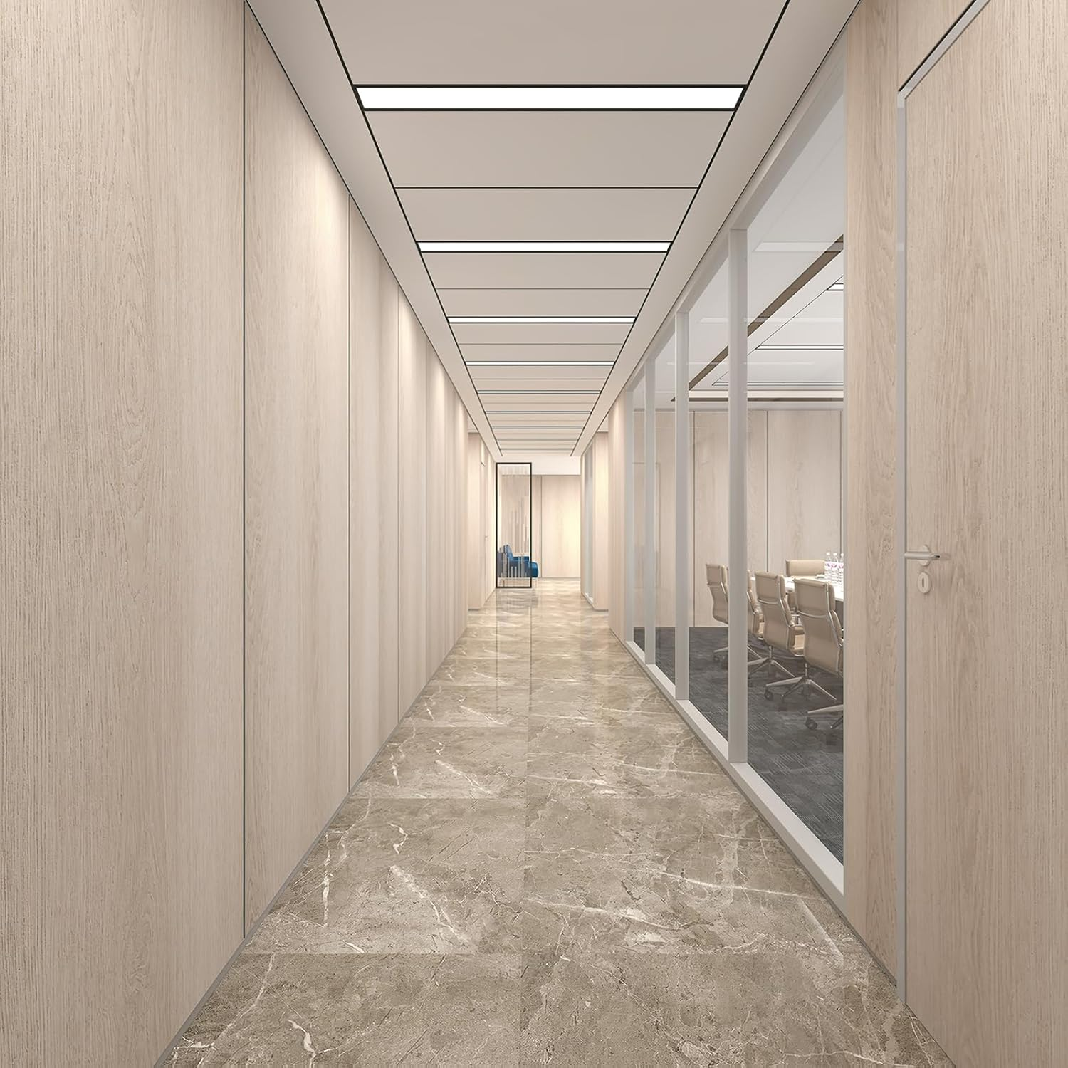 TOTIO Rice Yellow Wood Grain Contact Paper Walnut Textured Peel and Stick Wallpaper 16X354Inch Air Guide Slot Design Matte Thickened Self-Adhesive Waterproof Furniture Stickers Vinyl Decorative Film image number 4