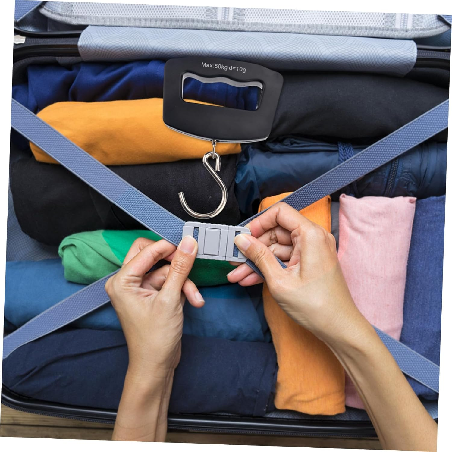 POPETPOP 2Pcs Portable Digital Electronic Scale for Luggage Hand Held Weighing Machine Backlit LCD Display Capacity for Travel and Outdoor Use image number 5