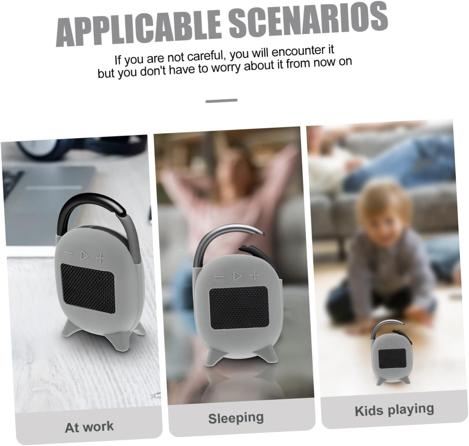 OSOLADY Silicone Cover for Wireless Speaker Compact Portable Speaker Case Storage Protection Sleeve for Clip image number 5