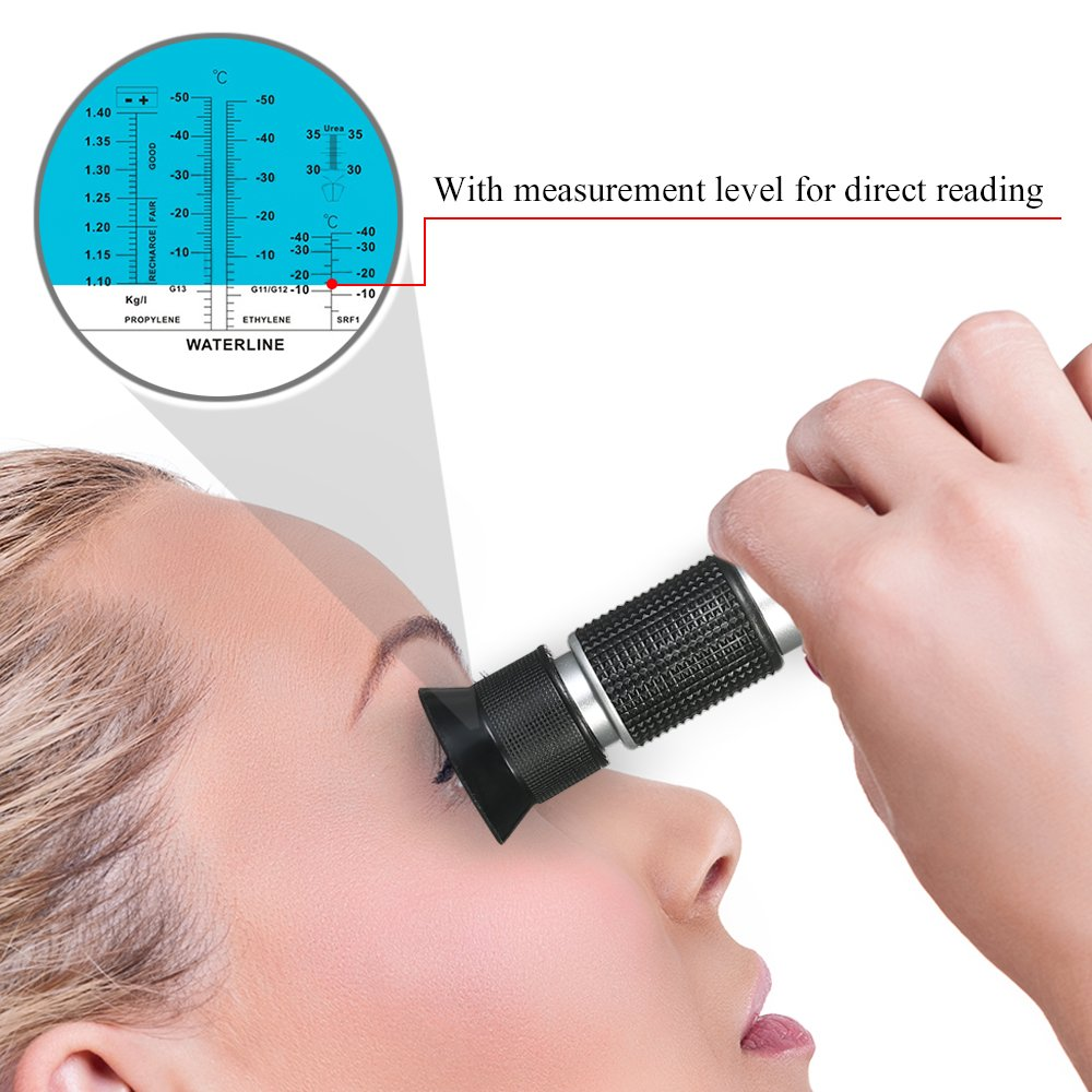 Portable Handheld ATC Antifreeze Refractometer Freezing Point Meter for Glycol Coolant Battery Acid Electrolyte Solution image number 2