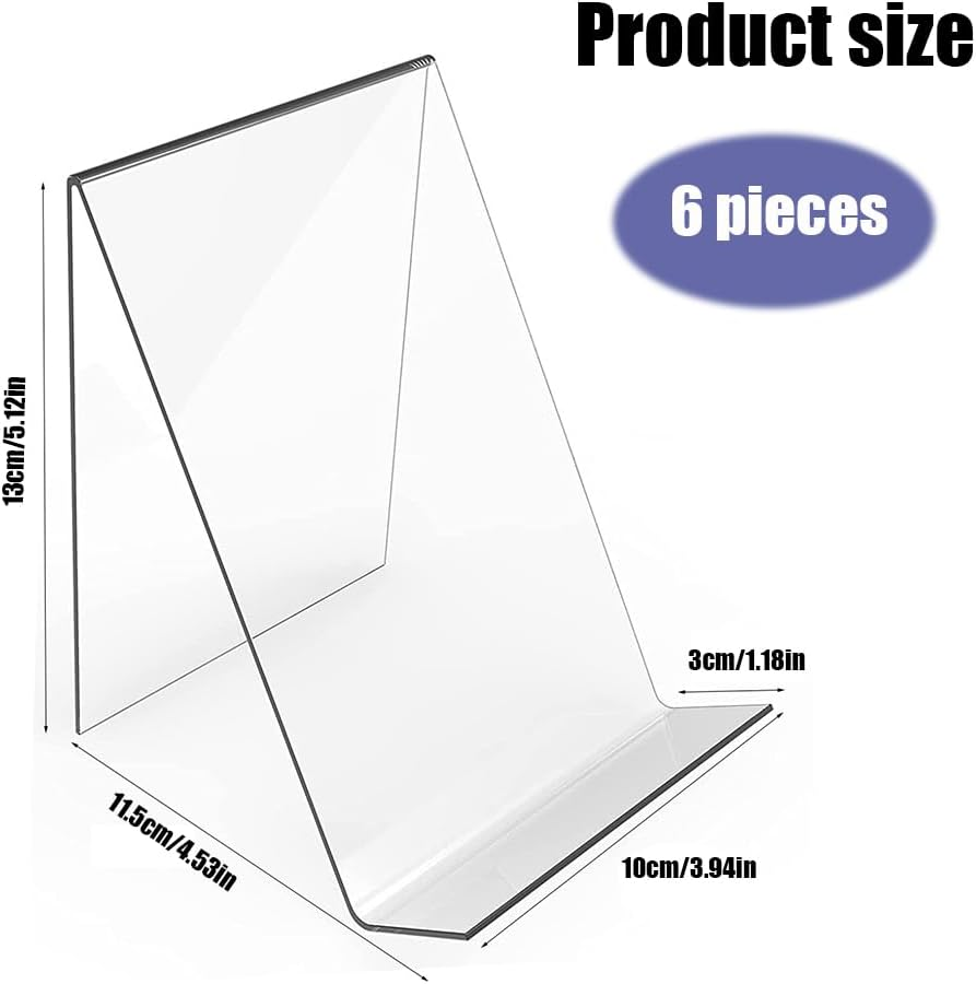 6Pcs Acrylic Book Display Stand Clear Easel with Ledge Tablet Holder for Displaying Books, Pictures, Notebooks, Cds, Artworks, Etc image number 6