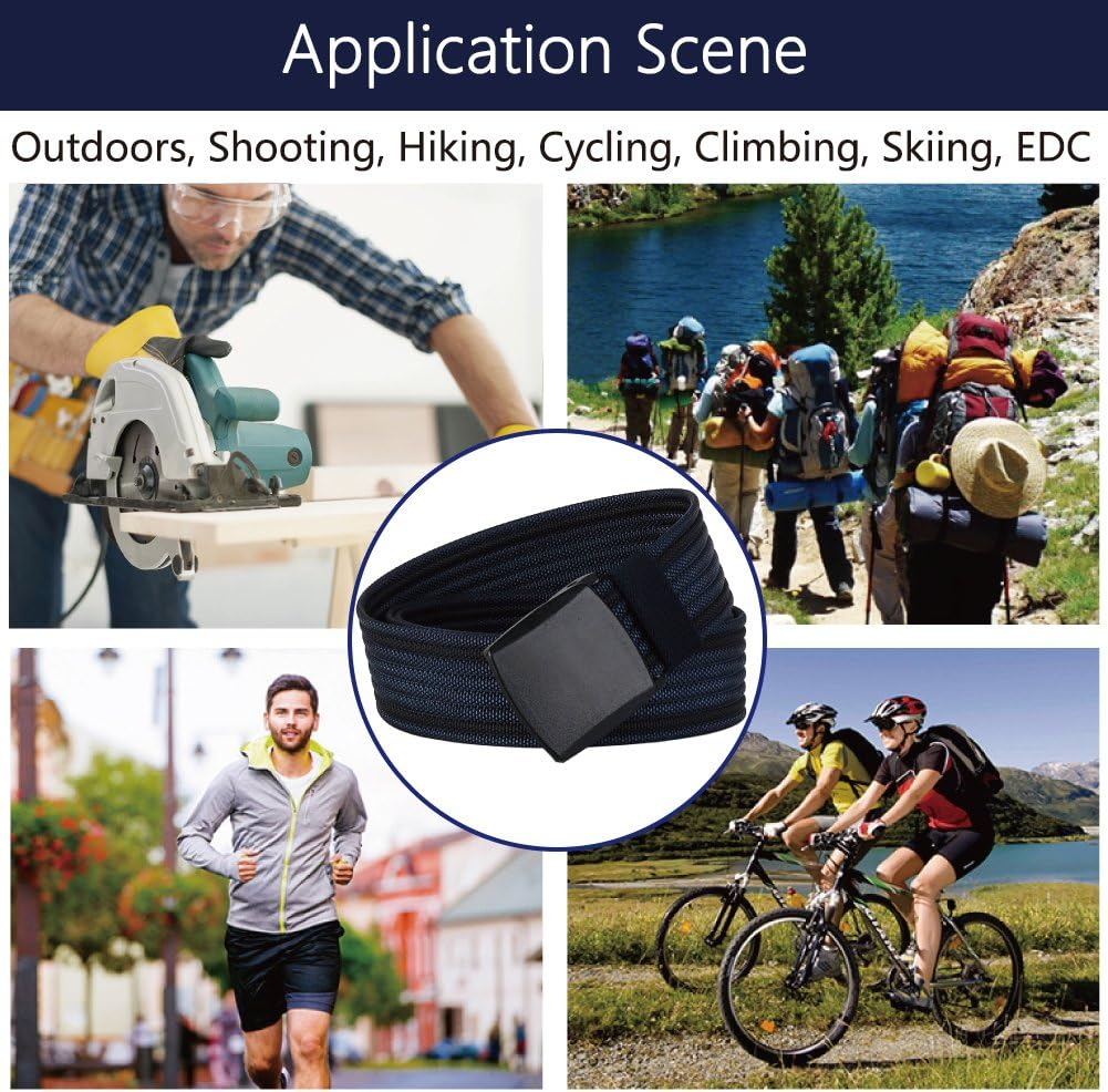 Men'S Nylon Belt, Military Tactical Belt with YKK Plastic Buckle, Durable Breathable Canvas Belt for Work Outdoor Cycling Hiking Skiing, Adjustable for Waist 27-49" [53"Long1.5"Wide] image number 3