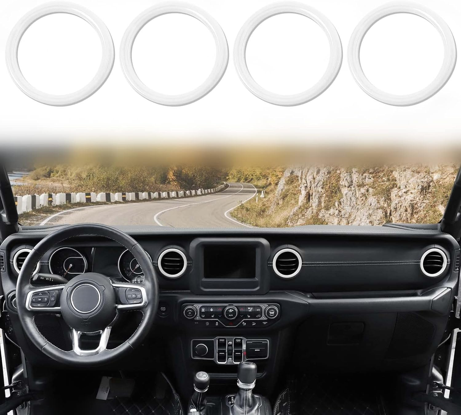 Voodonala for Jeep JL Dash Air Conditioning Vent Outlet Trim for 2018-2022 Jeep Wrangler JL JLU Gladiator JT Trunk, ABS White image number 3