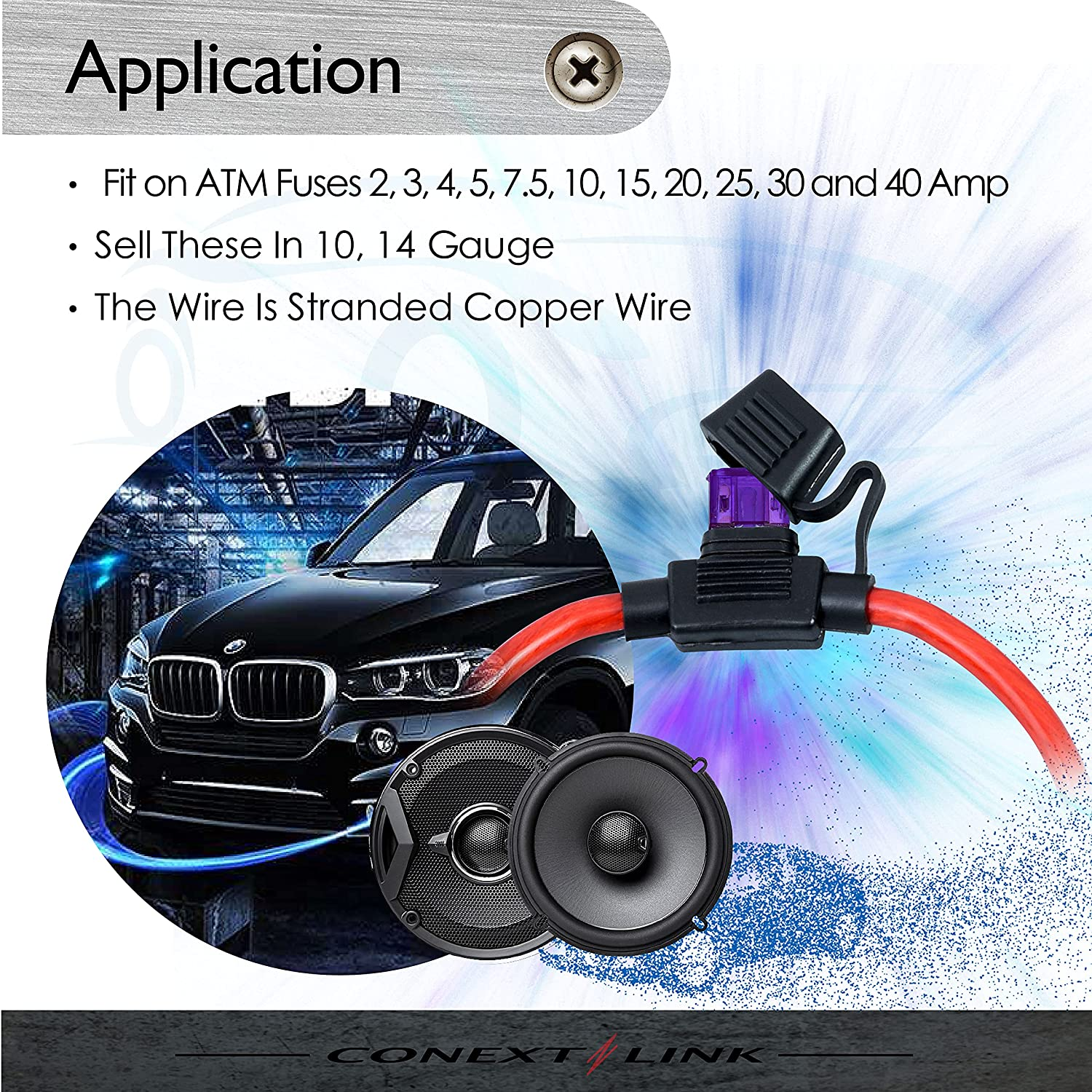 Conext Link LFH10ATM-5 Loop ATM Fuse Holder with Cover without Fuse 5 Pack 10 Gauge image number 3