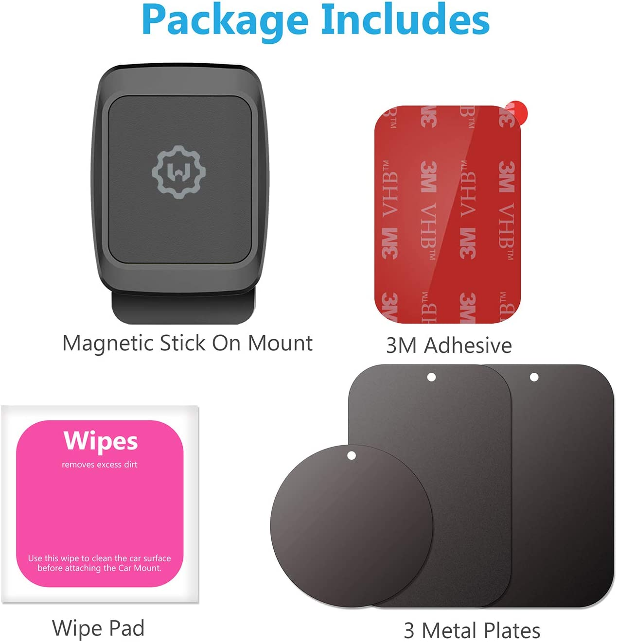 Magnetic Phone Car Mount, Wixgear Universal Stick on Dashboard Magnetic Car Mount Holder, for Cell Phones and Mini Tablets with Fast Swift-Snap Technology, (Newer Model) image number 6