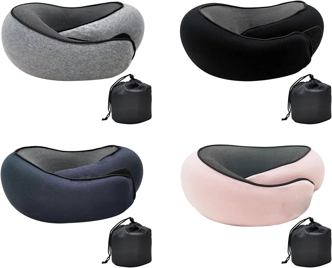 OZKEY Travel Pillows for Airplanes, 2024 New Travel Pillow, Relax with Plush Memory Foam, Travel Neck Pillow Memory Foam for Traveling Suitable for Airplanes, Offices and Cars (Black) - Black image number 2