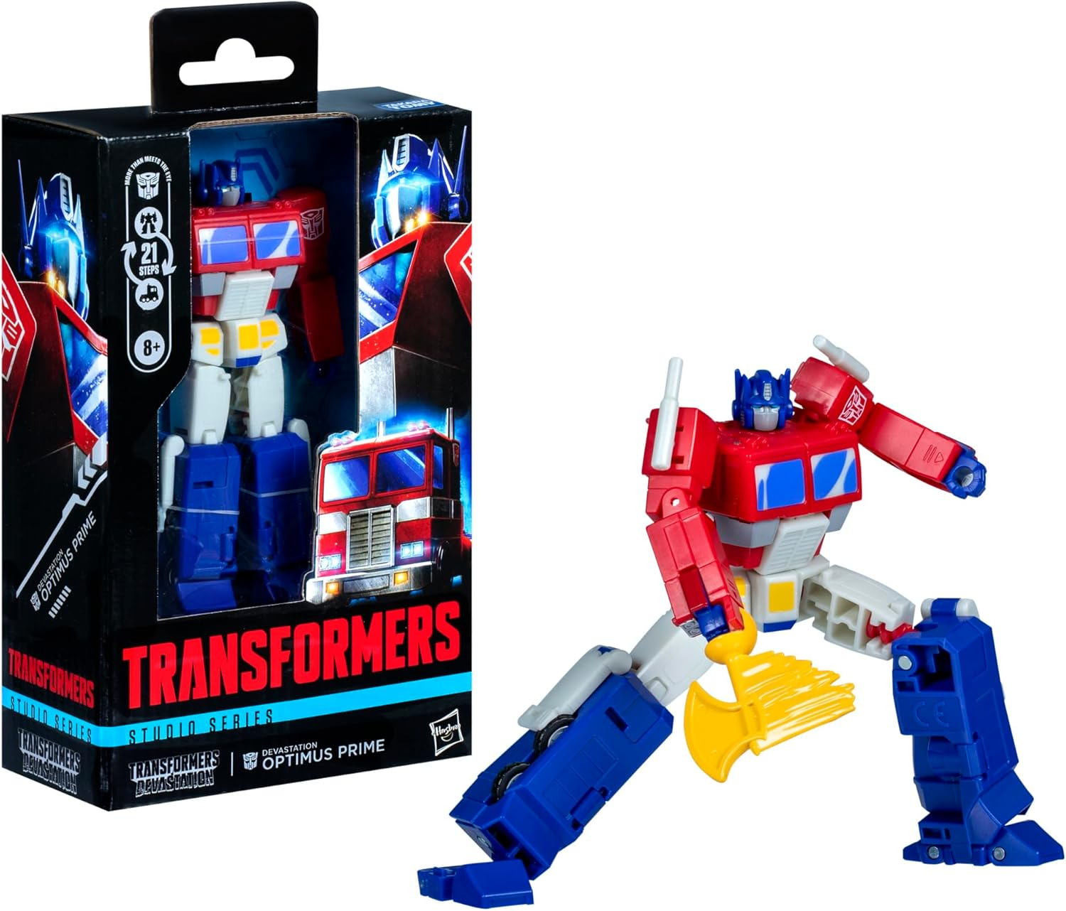 Transformers Toys Studio Series Deluxe Class Transformers: Devastation Optimus Prime, 4.5-Inch Converting Action Figure, 8+