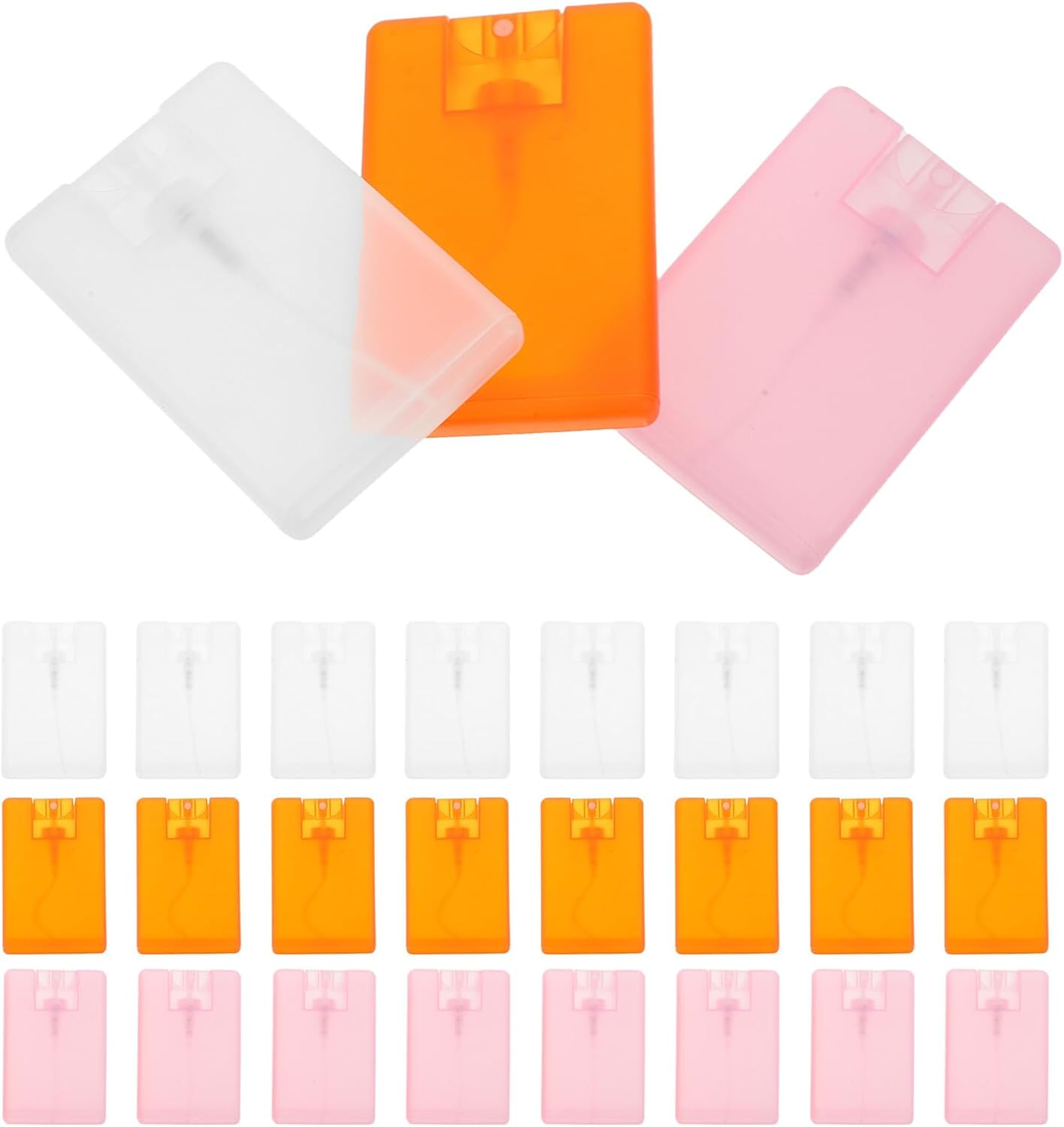 MUSISALY 30Pcs Card Spray Perfume Bottles Refillable Portable Mini Atomizer for Essential Oils Facial Mists Air Fresheners Lightweight Travel Containers in Transparent Light Orange image number 5