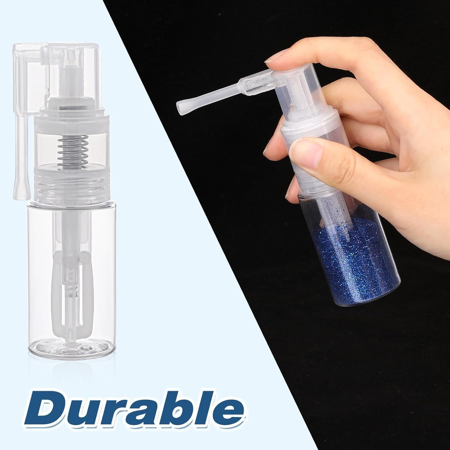 Glitter Duster Sprayer Transparent Powder Spray Bottles,2Pcs 35Ml Glitter Duster Sprayers Bottles,Glitter Duster Sprayer Craft Glitter Bottles,Transparent Craft Glitter Spray Bottles with 2 Funnels image number 6