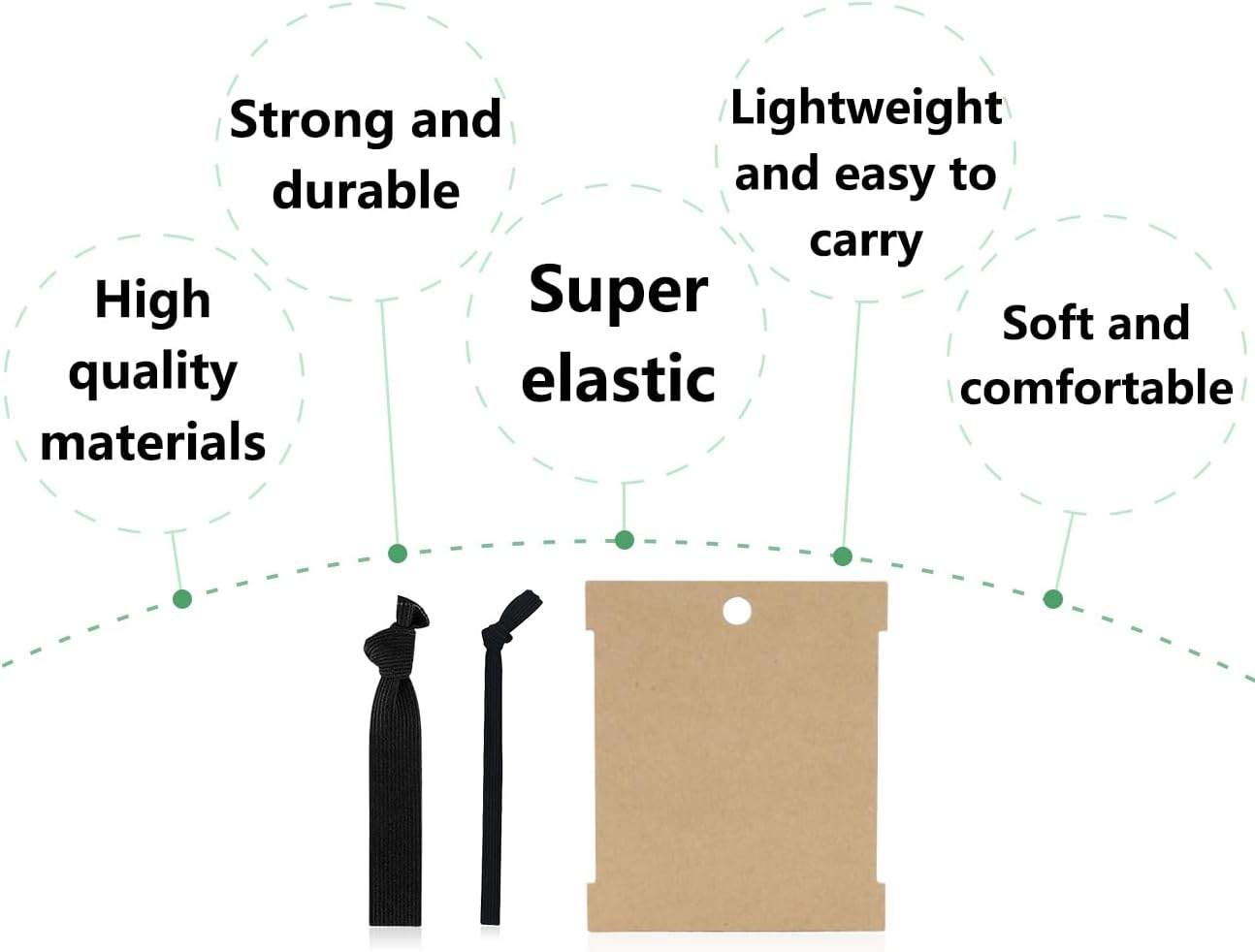 AOYEGIC Pack of 22 Men'S Hair Boys, Knotted Hair Bands, Elastic Hair Band, Flat Braid Elastic, Ponytail Holder, for All Hair and Braid Types (Black, 6 Mm and 12 Mm) image number 1