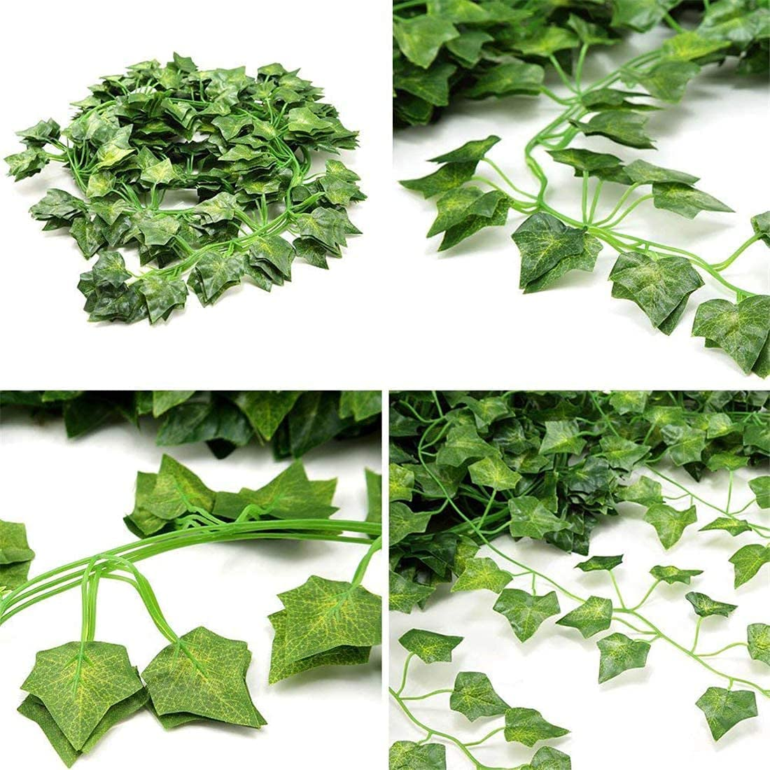 84 FT Artificial Ivy 12 Pack Ivy Vine Garland Ivy Leaves Greenery Garlands Clip Hanging Fake Leaf Plants Faux Green Flowers Decor Home Kitchen Garden Office Wedding Wall