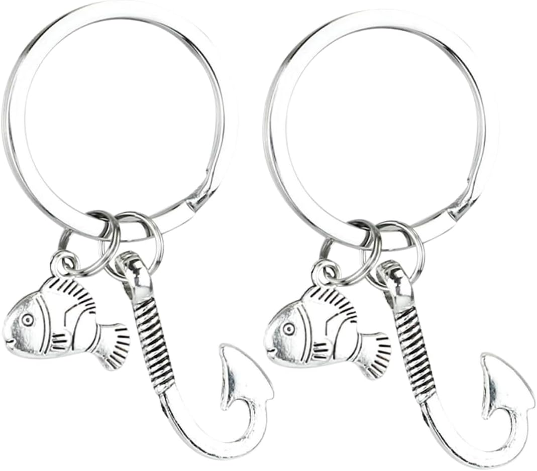 SAFIGLE 2Pcs Fish Keychains Fishing Hooks for Bag Key Rings Fishing Party Favors and Keychain Accessories for Boys and Girls image number 6