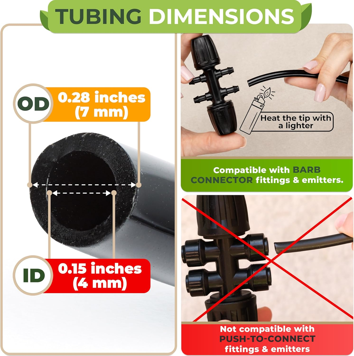 CARPATHEN 1/4 Drip Irrigation Tubing - 100Ft Black Drip Irrigation Hose Perfect for DIY Garden Irrigation System, Hydroponics, Misting, or as Blank Distribution Tubing for Any Garden Project image number 4