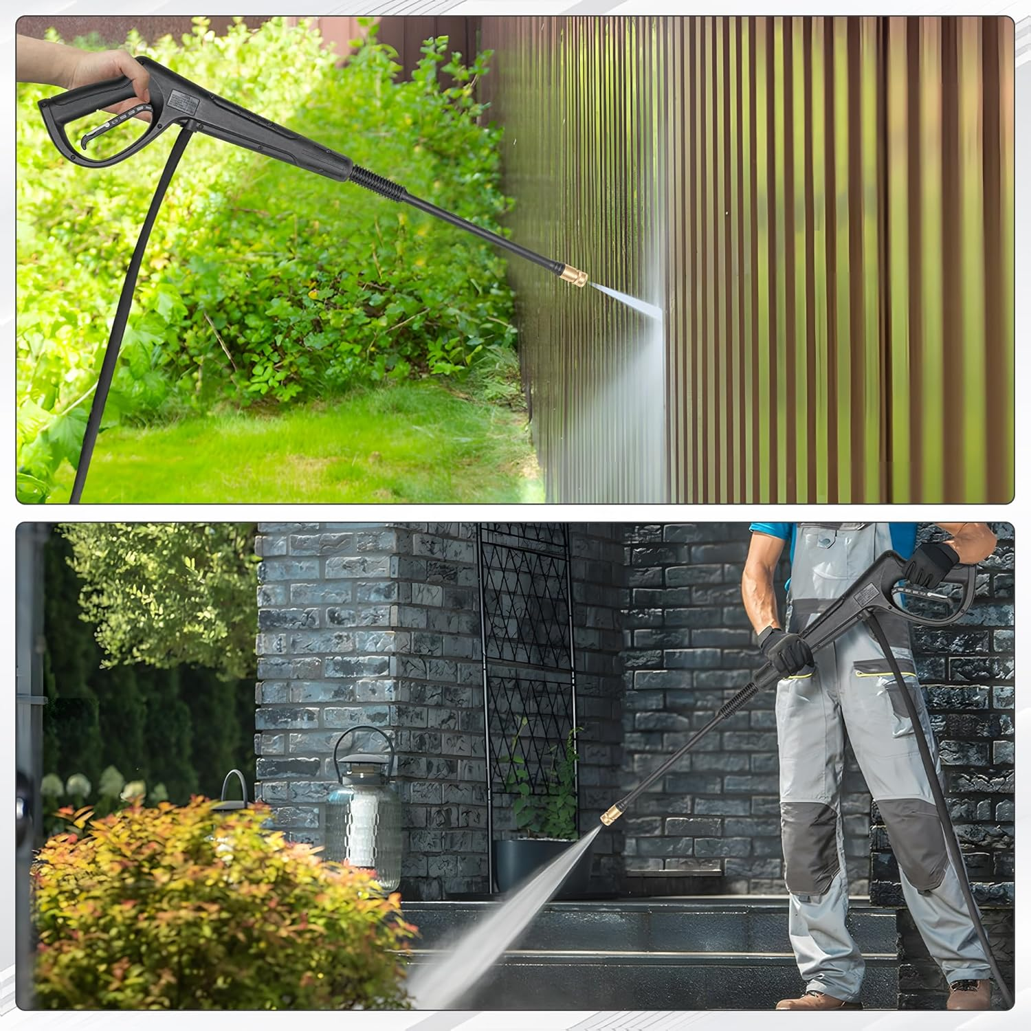 FGD Pressure Washer Gun Replacement Power Spray Car Wash Gun with Extension Wand M22-15Mm Thread Fitting 5 Nozzle Tips, 2320PSI 6.6GPM Compatible with Most Brand Power Washer