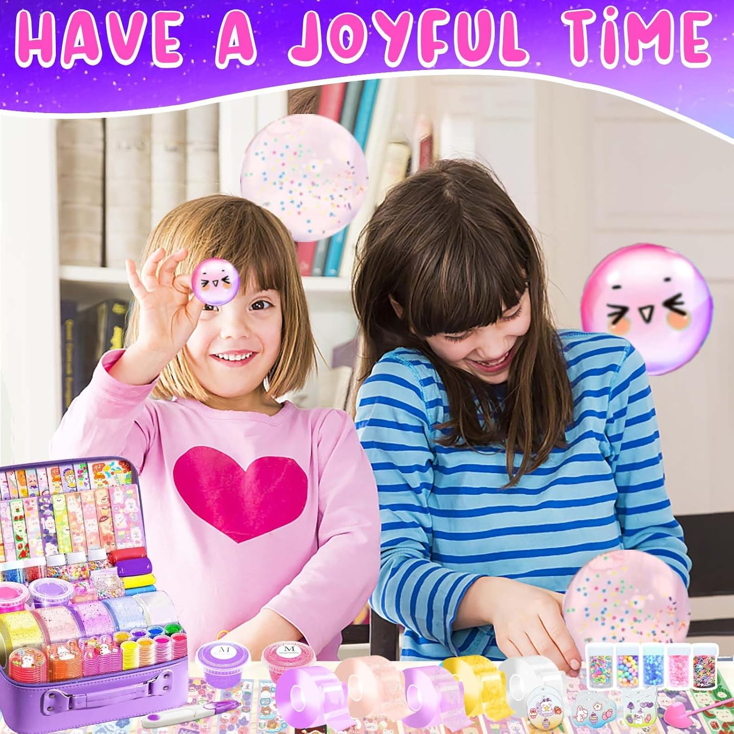 Jimcii Nano Tape Bubble Kit for Kids with Cute Bag, Nano Tape Squishy Maker Kit, Nano Tape Bubbles, Nano Bubble Tape Kit image number 2