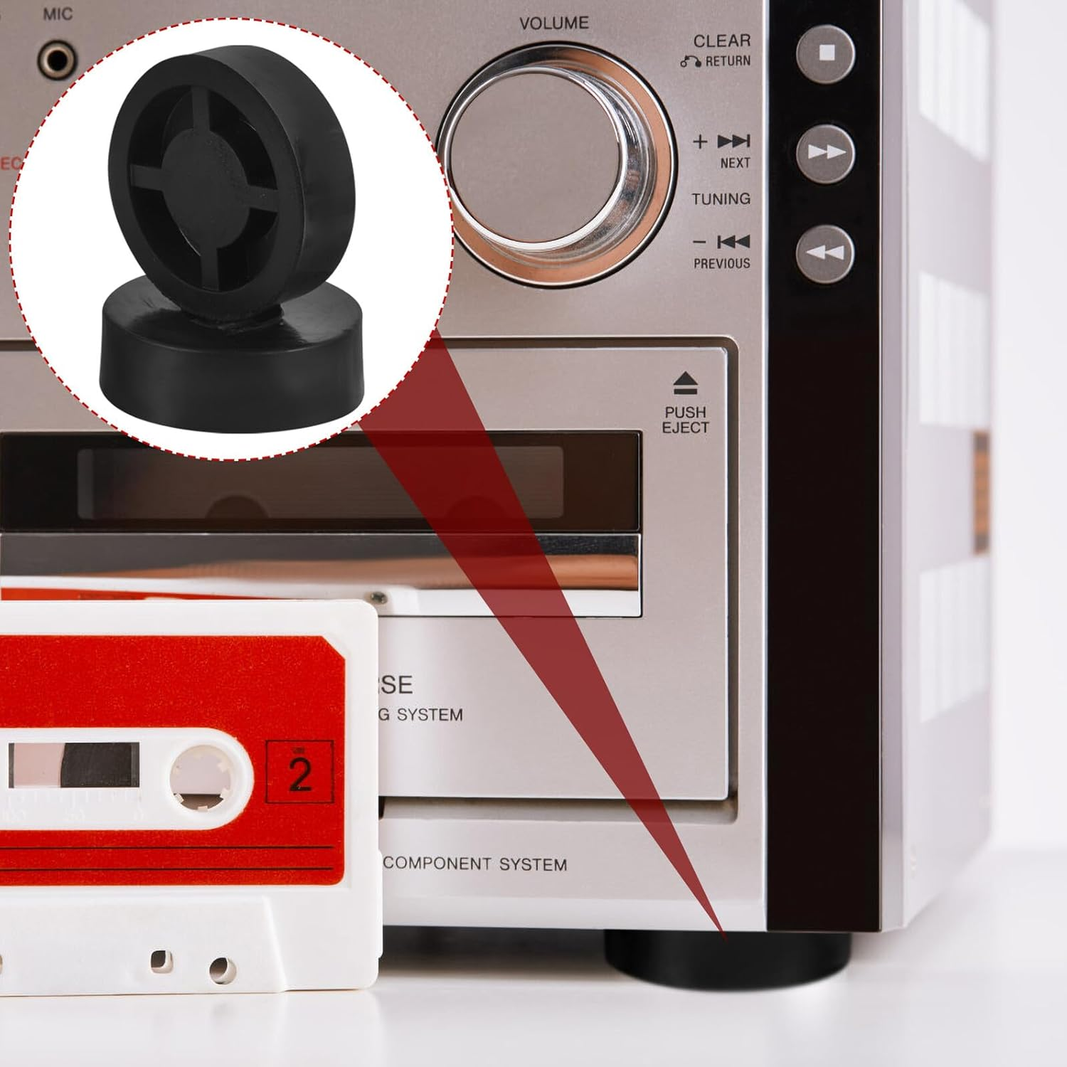 LIGIGWASH 4Pcs Rubber Speaker Isolation Feet Pads for Turntable Amplifier Subwoofer Vibration Dampening Audio Foot Cushions Protect Hardwood Floors Non-Oxidizing Anti-Noise Pads for Hifi image number 3