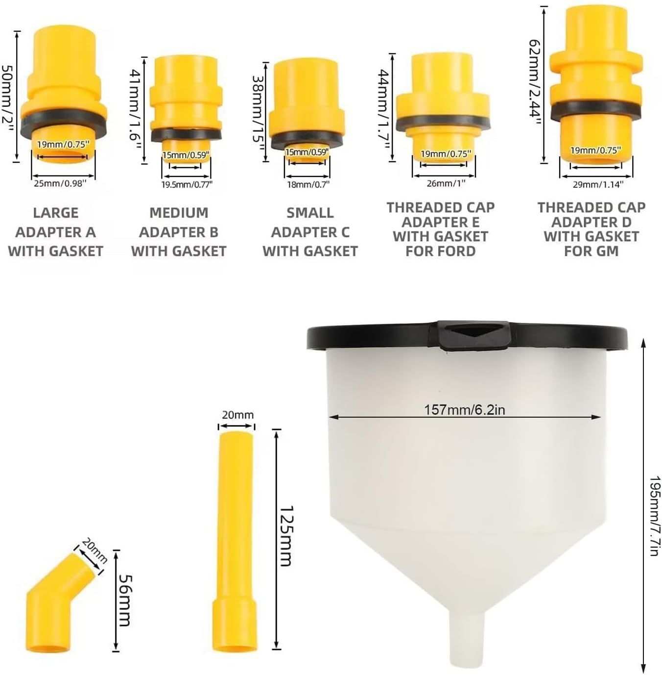Universal No-Spill Coolant Filling Funnel Kit for Car and Truck Radiators,Auto Mechanic Tool image number 3