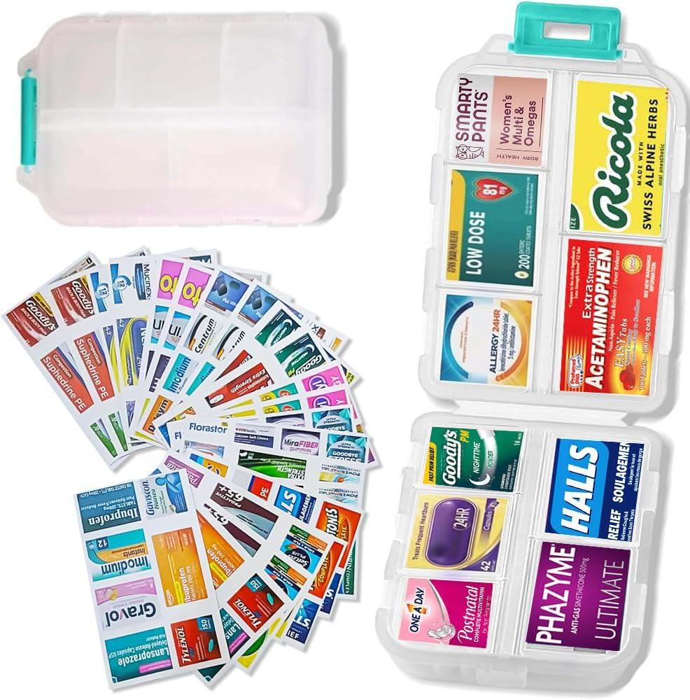 DIY Pocket Pharmacy with Medicine Labels Travel Daily Pill Container Mini Medication image number 6