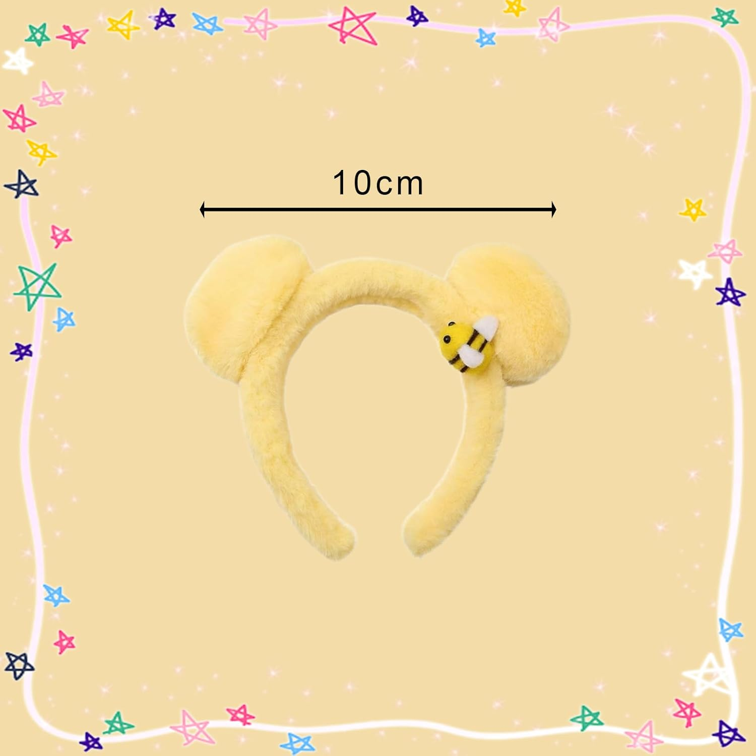 Kuskins Bear Ears Headband & Wristbands Set (3-Piece) &ndash; Plush Spa Headband with Elastic Hair Ties, Cute Animal Ear Hairband for Women, Cosplay & Halloween image number 1