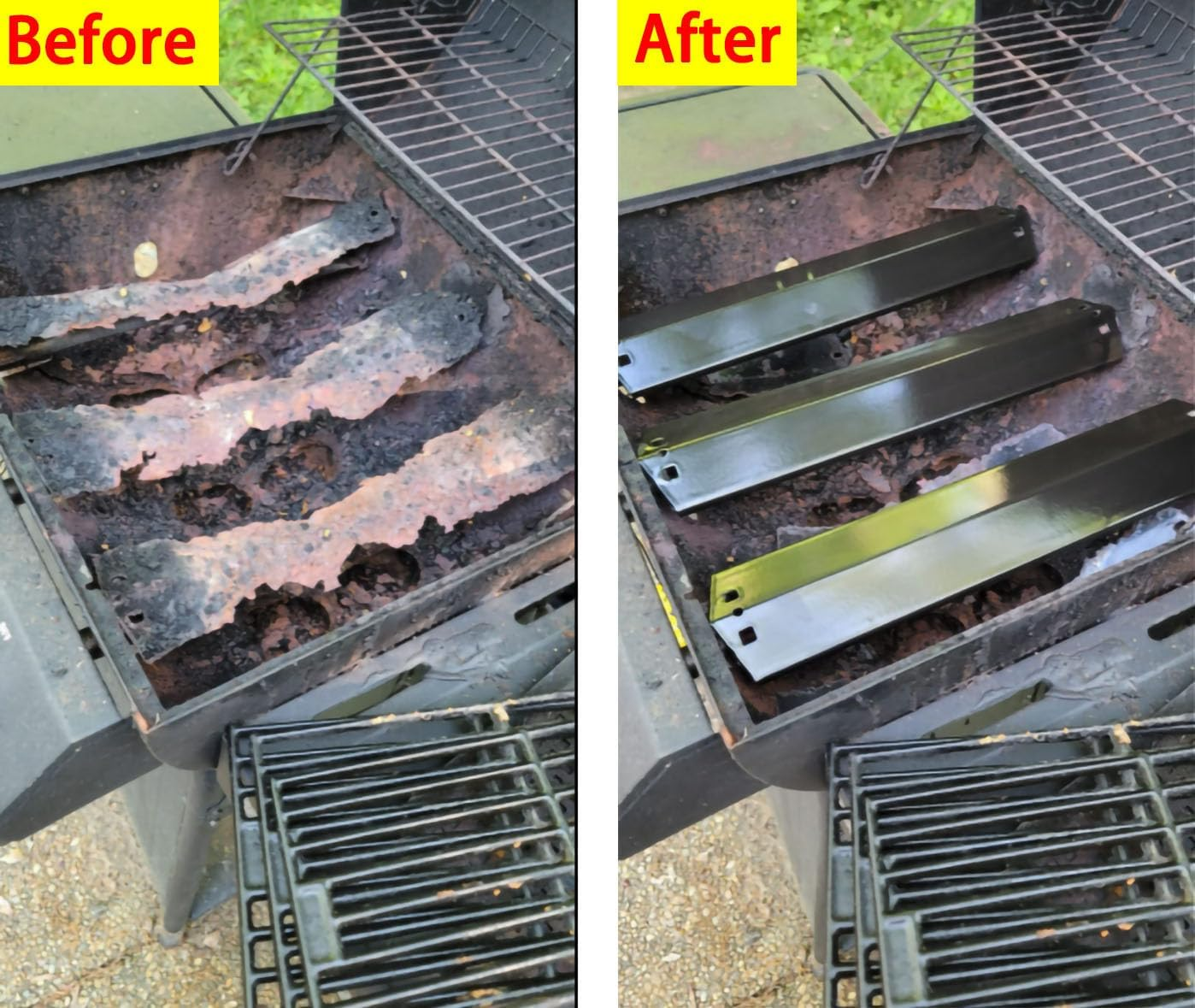 Direct Store Parts DP105 (3-Pack) 18 15/16 X 3 7/8 Inch Porcelain Steel Heat Plates Replacement for Chargriller 3001,3008,3030,4000,5050,5252, for King Griller 3008,5252 Gas Grill image number 3