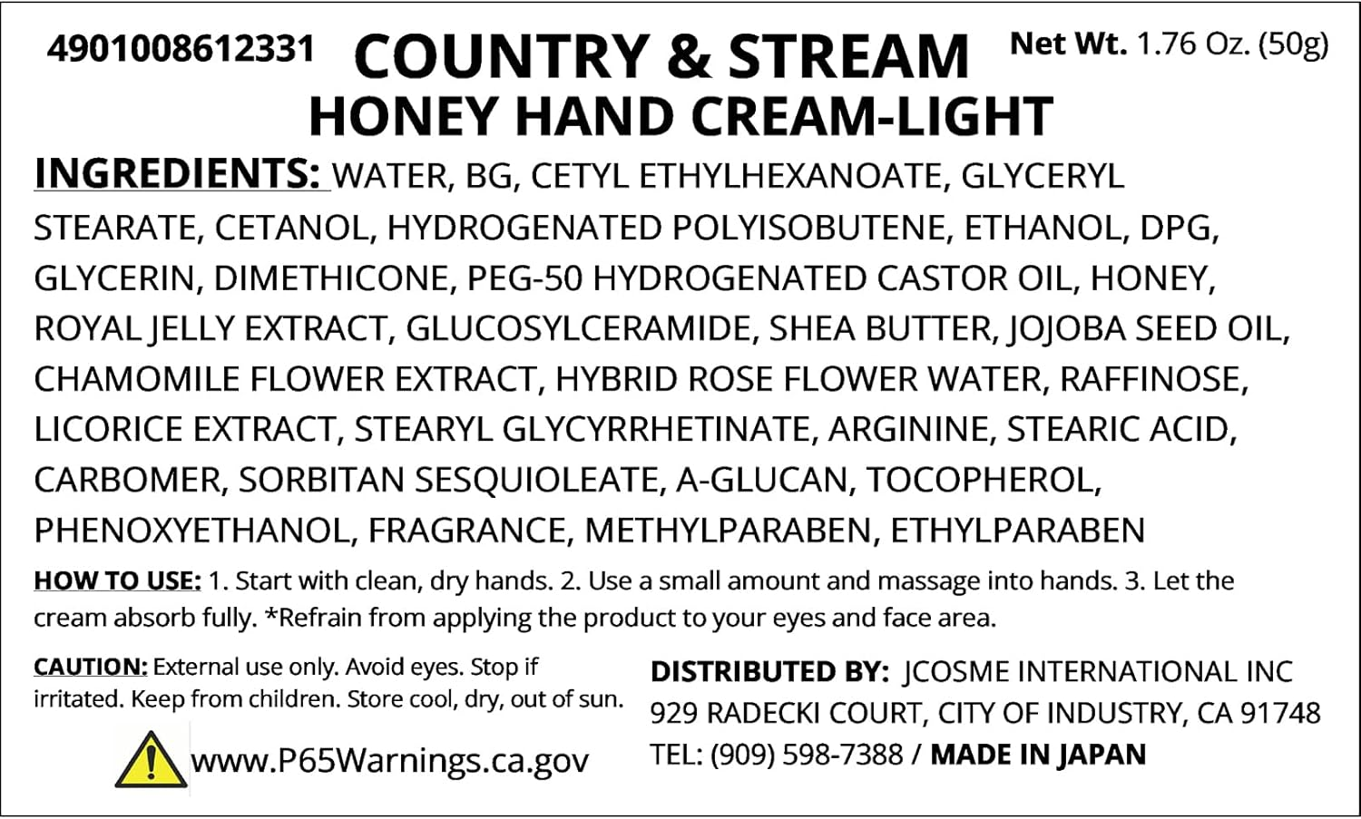 Country & Stream Natural Hand Cream Light Country & Stream Natyuraruhandokuri-Muraito G