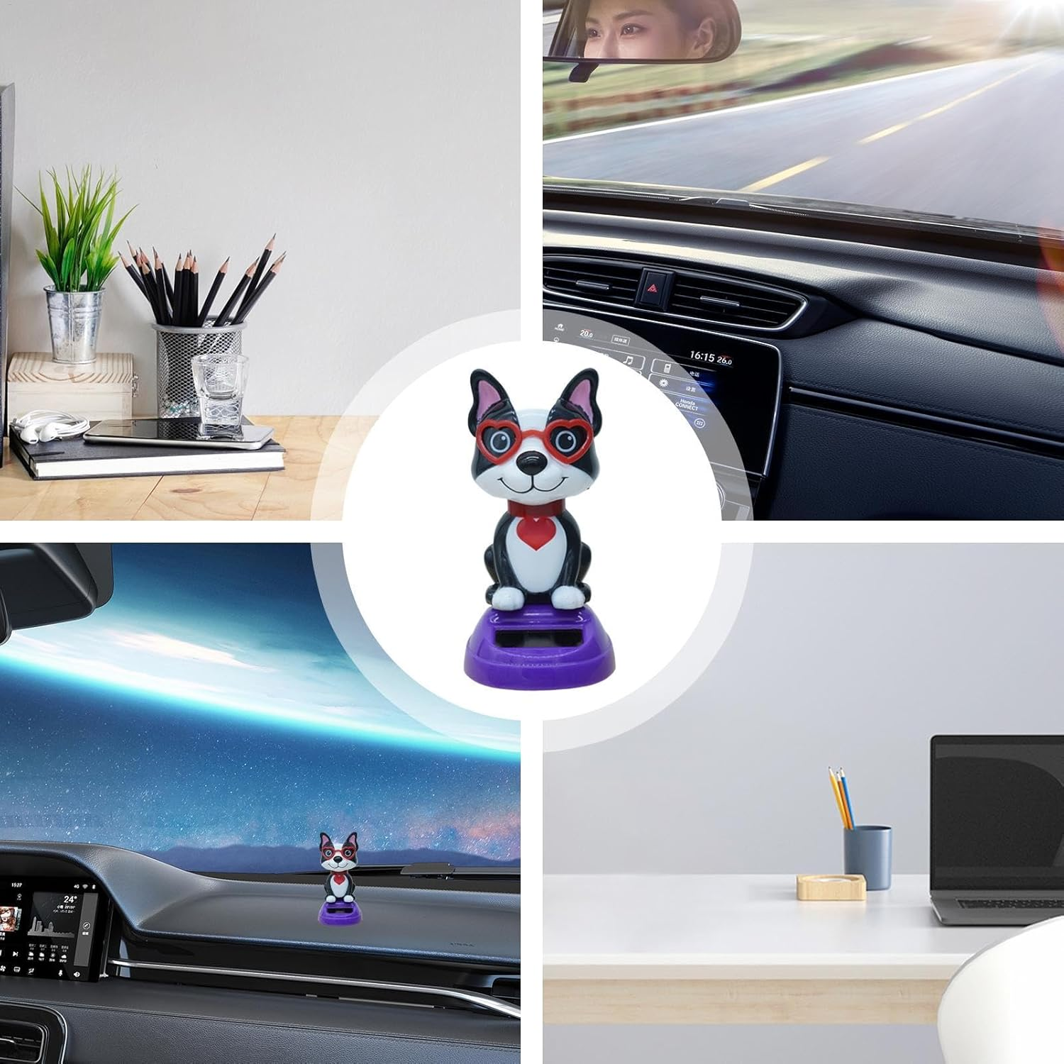 Solar Dance Animals - Dashboard Cute Decorations, Fun Inspirational Figures | Cute Dashboard Decoration, Valentine'S Day Desktop Ornaments | Bobblehead Dancer Figures for Window Car Dashboard