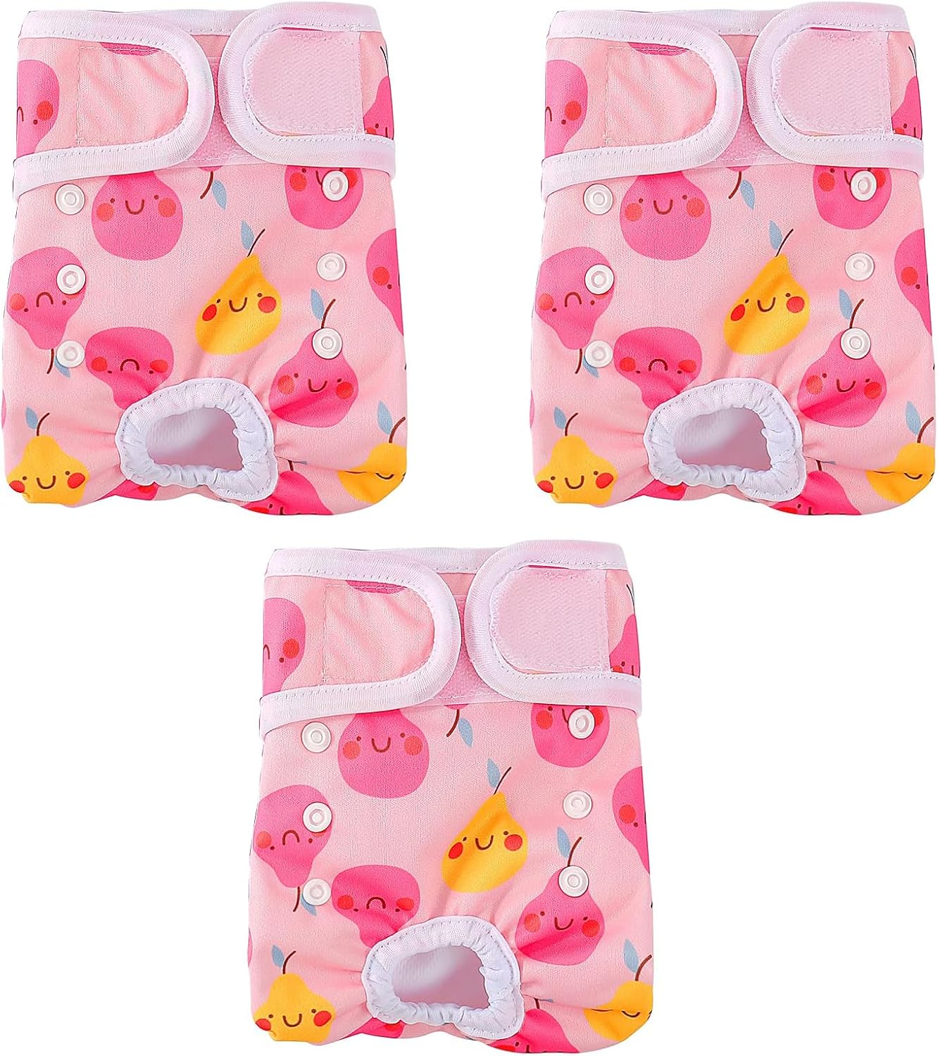 COMSLE Female Dog Heat Pants Pack of 3 M, Highly Absorbent and Sanitary Towels Dog Nappies for Female Dogs, Adjustable Size image number 3